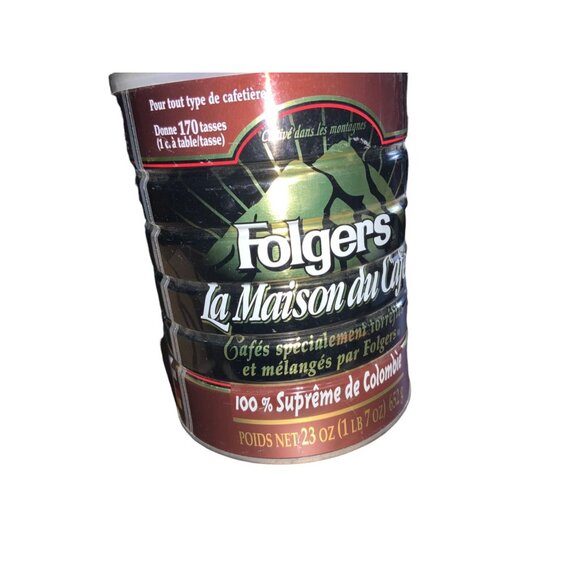 Folgers Mountain Grown Tin Metal Coffee Can w/ Lid COFFEE HOUSE- empty - Picture 5 of 15